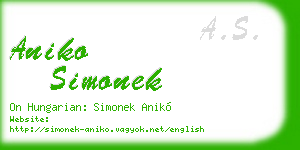 aniko simonek business card