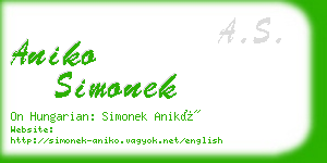 aniko simonek business card